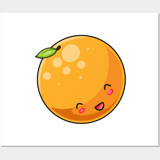 Kawaii orange fruit Posters and Art